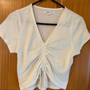 O'Neill Cream Ruched Short Sleeve Top
